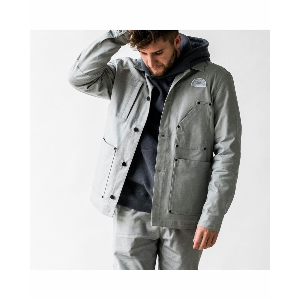 Huckberry Beardedgoat Foundry Jacket Mens M Gray‎ Utility Chore Coat Gorpcore